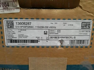 Nuevo Motor Eléctrico WEG .5 HP 115/208-230V 1730 RPM W56C Cuadro 13608287 - Imagen 1 de 5