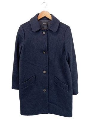 A.P.C. Wollmantel Damen Mantel Gr. DE 38 blau Casual-Look - Bild 1 von 4