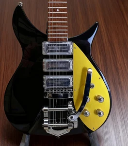 Electric Guitar New Product Black Yellow 325 Clear Sound Mahogany Body Rosewood - Picture 1 of 7