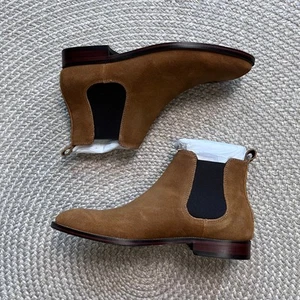 The Mens Store at Bloomingdales Tan Suede Chelsea Boot Sz 10 - Picture 1 of 7