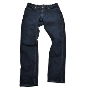 DUER Fireside Jeans Mens 34x32 Dark Blue Fleece Lined Water Resistant Stretch - Picture 1 of 10