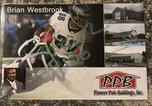 Brian Westbrook Hand Signed Autograph Auto 4x6 Photo Philadelphia Eagles - Picture 1 of 2