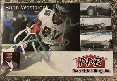 Foto 4x6 autografiada firmada a mano por Brian Westbrook Philadelphia Eagles Foto 1 de 2