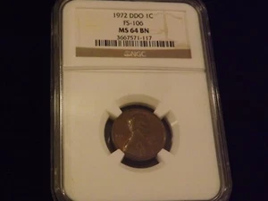 1972-S      1C         One Cent       DDO        NGC  MS 64 BN - Picture 1 of 2