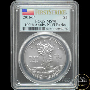 2016 P PCGS MS70 100th Anniversary of National Parks Commemorative Silver Dollar