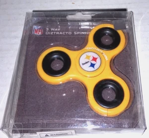 Pittsburgh Steelers Fidget Spinner - 3 Way Diztracto Spinnerz Stress Toy - New - Picture 1 of 3