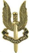 BRITISH ARMY SPECIAL FORCES SAS WHO DARES WINS BADGE PIN 
