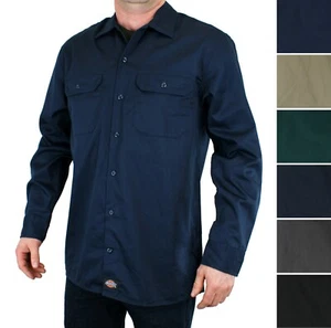 Camisa de trabajo para hombre Dickies, mezcla de algodón manga larga, bolsillos delanteros - Imagen 1 de 13