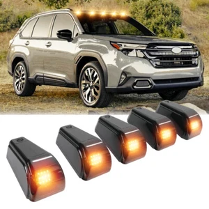 For Subaru Forester SUV Powered Wireless Solar Roof LED Cab Marker Lights Amber - Foto 1 di 12