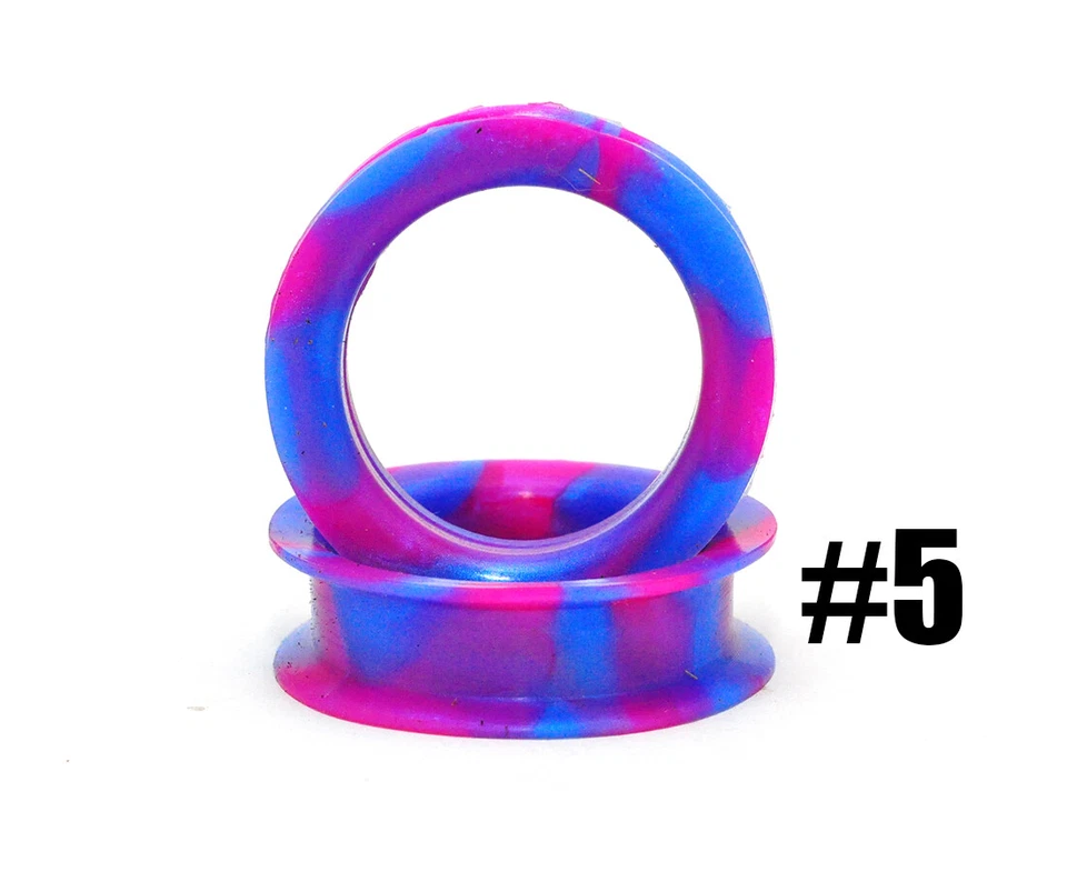 Large Gauge Pearlescent Swirl Silicone Tunnels (SIL-008) Choose Size and Color - Image 1 of 1