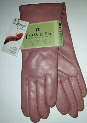 Guantes de cuero Fownes 100 % forrados en cachemir para mujer, malva, medianos Ultra Naturals Foto 1 de 3