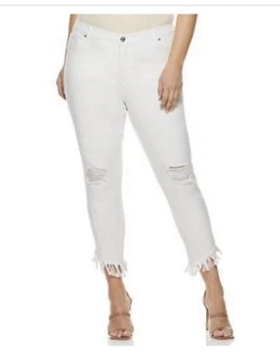SOFIA VERGARA Rosa Curvy Ankle White Cropped Jeans Womens 20 High Waist New - Image 1 of 4