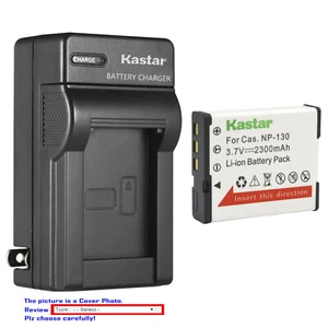 Kastar Battery AC Wall Charger for NP-130 BC-130L Casio Exilim EX-H30 EX-H30BK - Picture 1 of 11