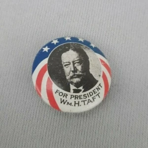 Wm vintage Reproducción de tejido Kleenex '68 con botón de campaña de H. Taft - Imagen 1 de 4