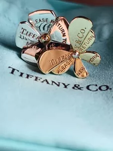 Tiffany&Co 18K Gold Sterling Return to Tiffany Love Bug Schmetterling Blume Ring 6 - Bild 1 von 14