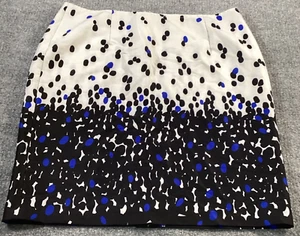 Cato Skirt Womens 16 Career Blue Black White Polka Dot Drop Knee Length - Picture 1 of 8