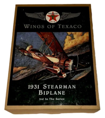 1931 Stearman Biplano "Alas de Texaco" 3er en Serie Diecast Banco de Monedas NUEVO Foto 1 de 4