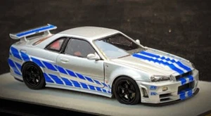 Nissan Skyline GT-R (R34) - Tune Z - plata / azul - PGM 1:64 - Imagen 1 de 6