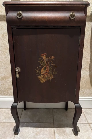 Antique Mahogany Music Cabinet Cover