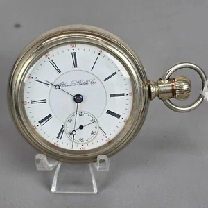 Illinois 1902 18s 17j Railroad Pocket Watch Roman Numerals Silver-Tone Case - Picture 1 of 8