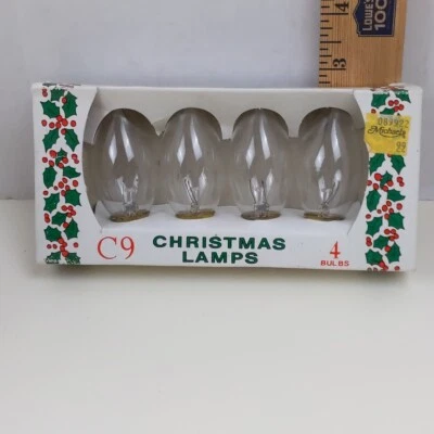 Northern Lights C9 Christmas Bulbs Clear Intermediate Base 120V 4 Pack Vintage - Image 1 of 2