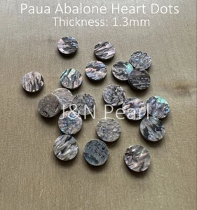 J&N Pearl 6mm 20pcs Paua Abalone Heart Inlay Eyes Dots Materials - Picture 1 of 2