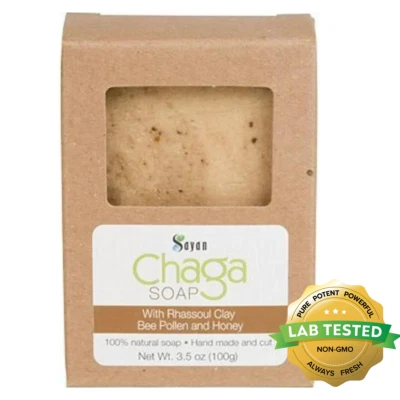 Chaga Mushroom Soap Bar All Natural Hand Made with Clay Bee Pollen & Honey - Image 1 of 4