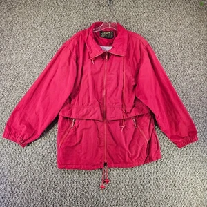 Eddie Bauer Vintage Lightweight Jacket Womens Medium Full Zip Vented Red 90's - Picture 1 of 10