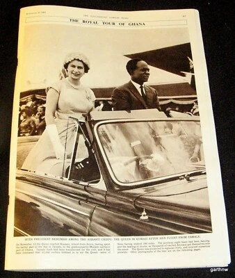 QUEEN ELIZABETH VISIT TO GHANA AFRICA 1961 KWAME NKRUMAH CELEBRATION PICTORIAL - Image 1 of 2