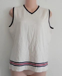 Adidas Vintage SIN MANGAS CUELLO EN V SEDA Camisa Vestido Chaleco Tenis Golf Para Mujer talla Lrg - Imagen 1 de 9