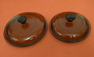 Pyrex Brownish Clear Circle Casserole Replacement Lids 31 V-1.5-C and 29 V-1-C - Picture 1 of 10