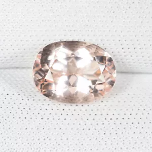 2.14 ct TOP LUSTROUS LIGHT PEACH PINK NATURAL MORGANITE Oval 4026 DL - Picture 1 of 2
