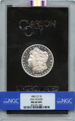 1882-CC Morgan Dollar GSA HOARD S$1 NGC MS66DMPL POP 5 - Image 1 of 2