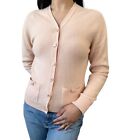 Chanel Vintage Cc Mark Button Cardigan Pull Top Cachemire Rose Clair Rank Ab