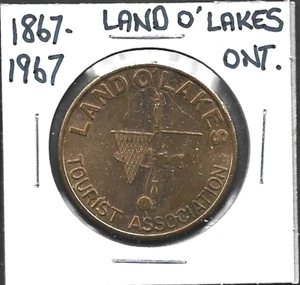 1867-1967 Land O' Lakes Ontario Canadian Centennial Commemorative Medal - Picture 1 of 2