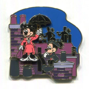 Disney Pins Minnie Mouse as Mary Poppins (Slides) & Mickey Great Movie Ride Pin - Picture 1 of 4