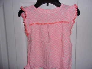 Top de verano para niñas de Crazy 8 en talla 5T, estampado naranja y blanco, gran forma. - Imagen 1 de 3
