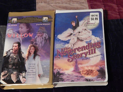 Willow + The Neverending Story III(NEW) (VHS x 2) CLAMSHELLS) Warwick Davis) LOT - Image 1 of 4