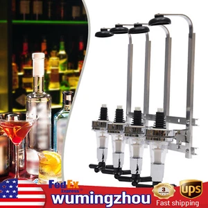 4 Bottle Dispenser Whiskey Wall Mounted Wine Alcohol Liquor Cocktail Beer Butler - Picture 1 of 18