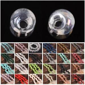 50pcs 6mm Side Hole Rondelle Crystal Glass Loose Spacer Crafts Beads DIY Jewelry