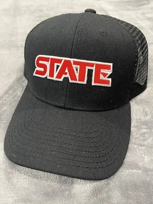 SDSU SAN DIEGO STATE THROWBACK RETRO SCRIPT AZTECS BLACK TRUCKER HAT CAP NEW - Image 1 of 4