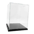 Clear Acrylic Display Box Case Model Dustproof Protection w/ Light Decor