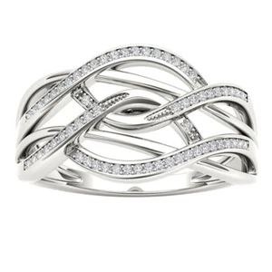 10k White Gold 3/4 Ct Round Diamond Engagement Wedding Ring for Women Size 8 - Picture 1 of 5