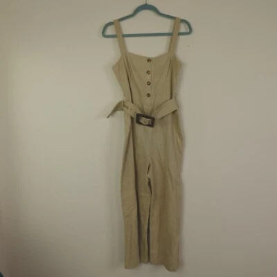 Mono Staud para mujer 4 beige tostado mezcla de lino utilitario Foto 1 de 4