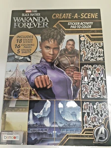 Wakanda Forever Black Panther Marvel Studios Sticker Activity Coloring pages - Foto 1 di 7