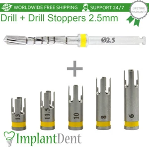Taladro dental recto de 2,5 mm con juego de tapones 5 piezas - Herramienta de odontología amarilla - Imagen 1 de 11