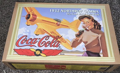 1995 Ertl 1932 Northrop Camma Airplane Coca Cola 1:25 scale coin bank - Image 1 of 4