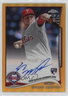 2014 Topps Chrome Image Variation Gold Refractor Rookie /50 Ethan Martin Auto RC - Image 1 of 2