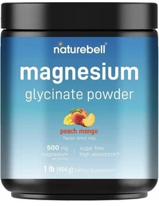 Magnesium Glycinate Powder for Sleep & Relaxation, 1lb (16oz) | 500mg Chelated f - Picture 1 of 4