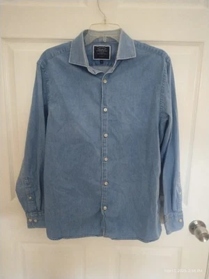 Charles Tyrwhitt Men's Medium Blue Denim Classic Fit Button Up Cotton Shirt - Image 1 of 3